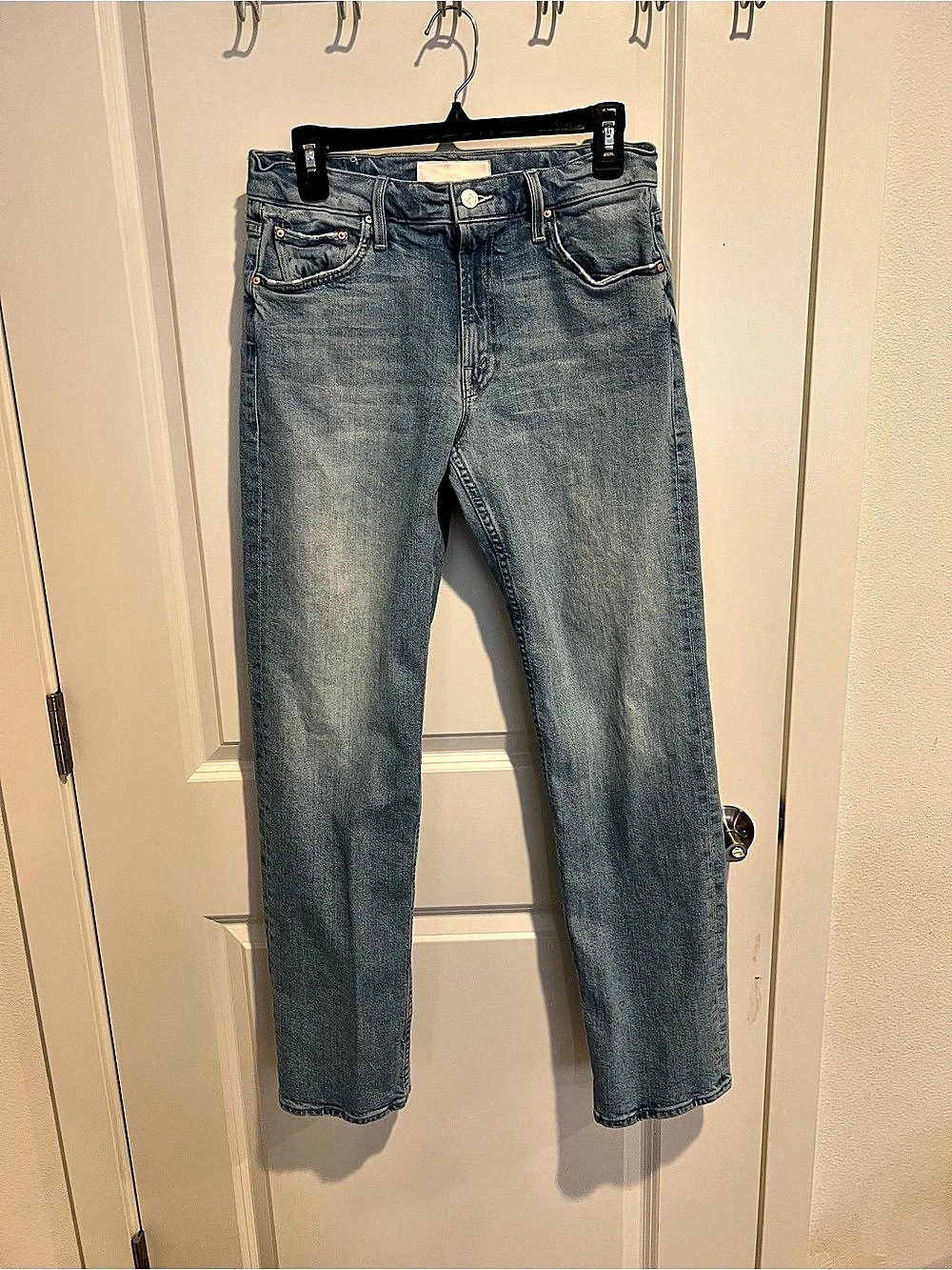MOTHER The Smarty Pants Skimp Straight Leg Jeans Blue Waist 27